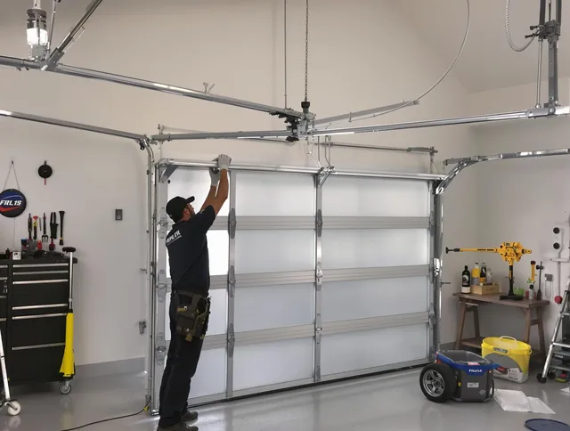 Plymouth Garage Door Repair certified team performing precision garage door installation in Plymouth