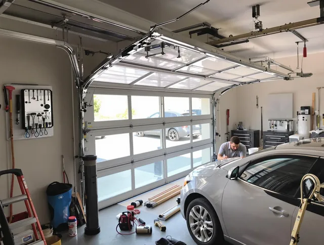 Garage door noise reduction service by Plymouth Garage Door Repair in Plymouth