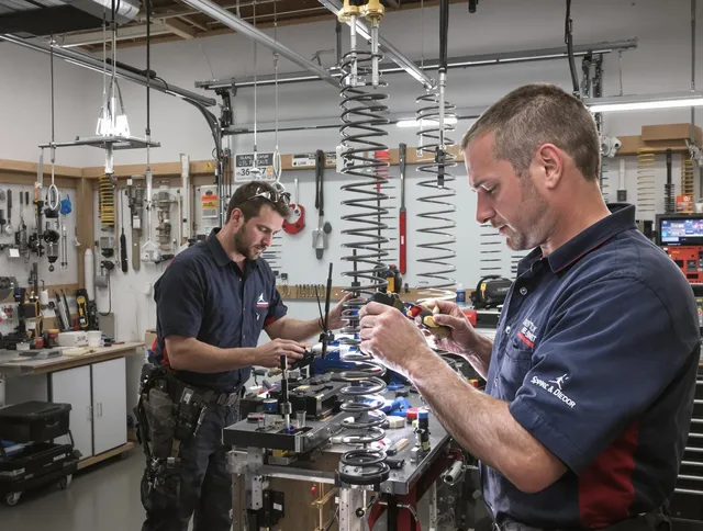 Garage door spring repair service by Plymouth Garage Door Repair in Plymouth